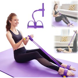 21 Fitness Resistance Bands-4 Tube Pedal Ankle Puller,Stretch Bands for Exercise & Sit Up Training,Fitness Pedal Ankle Puller for Men Women,Ankle Resistance Bands for Foot Pedal Resistance Band (1Set)