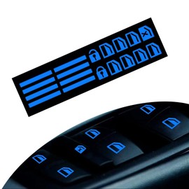 awlbed Pack-1 Car Control Switch Luminous Sticker, A Set of 20 Appliques Night Precise Positioning Car Button, Window Lift Portable Identification Sticker, Universal for Cars (Fluorescence Blue)