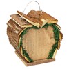 com-four® Wooden Hanging Nesting Box, Heart Shaped Bird House for