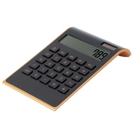 Slim Solar Power Calculator, Tilt LCD Display, Dual Power, 10 Digits for Home Office with Financial Function (Black)