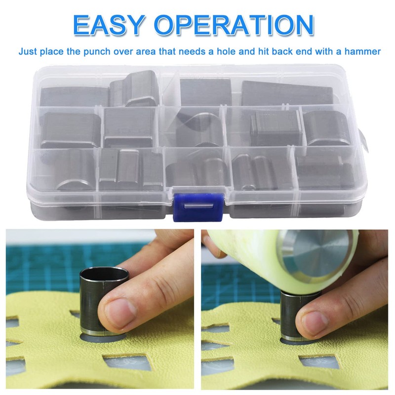 JONMON Leather One Hole Hollow Punch Cutter - 39 Shape