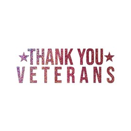 Thank You Veterans Decal Vinyl Sticker Auto Car Truck Wall Laptop | Pink Holographic | 5.5" x 1"