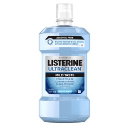 Listerine Listerine Ultraclean Alcohol Free Tartar Control Mouthwash, Oral Rinse to Help Fight Bad Breath and Tartar, for Cleaner, Naturally White Teeth, Arctic Mint Flavor, 1 L