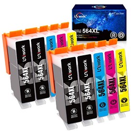 Uniwork Compatible Ink Cartridge Replacement for HP 564 564XL Replacement for Photosmart 6520 5520 4620 5510 C410a 6525 5514 OfficeJet 7510 4620 DeskJet 3522 Printer Tray (4BK/2C/2M/2Y) 10 Pack