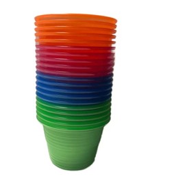Plastic Power Bomber Shot Cups or Jager Blaster Bomb Glasses (20 Pack, Assorted Neon - Soft Plastic)