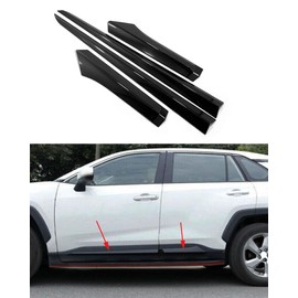 ANUNFRRE Car Accessories Fit for Toyota RAV4 2019-2024 ABS Exterior Body Side Door Molding Guard Cover Trims （Glossy Black） 4PCS Set