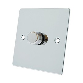 Alliance Electrical FPC1GDIMLED Polished Chrome Flat 250W-10 Amp Single 1 Gang 2 Way 250W LED Light Dimmer Switch, 250 W, 240 V
