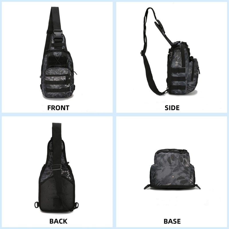 mulanfeng Tactical Sling Backpack, Military Shoulder Bag, Molle Crossbody Pack