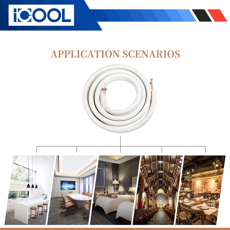 ICOOL 10 Ft. Mini Split Line Set, 1/4" & 1/2"