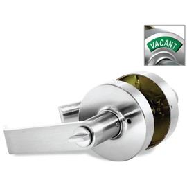 VIZILOK Privacy Indicator Lock with Keys C3FE, Satin Chrome, Large In-Use or Vacant Indicator, Durable ANSI GRADE 2 Comp, Perfect for Public Restrooms