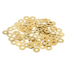 MECCANIXITY 110 Pack Brass Flat Washer, M3 Copper Washers Crush Washer Kit Assortment, 3mm ID, 8mm OD, 0.5mm Thick for Bolts Screws Machinery Repair, Outdoor Construction