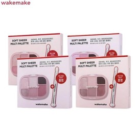 WAKEMAKE Soft Sheer Multi Palette& Brush Special Set 2items [Limited], Color:05 Pink Flair