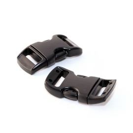 SET of 3 / 8 "click closure and Clip Fastening (Steckschließer Plastic for Paracord Bracelets, strings etc. (11 MM x 15 MM, Colour: Black-Ganzoo