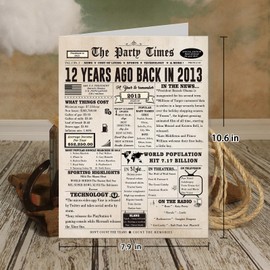 mmuue Retro 12th Birthday Card Gifts for Him Her, Vintage 12 Year Old Birthday Gifts for Girls Boys Kids, Jumbo 12th Birthday Party Decorations for Son Daughter