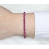 Echtes Rubin Edelstein Armband mit facettierten 3mm Perlen - verschiedene