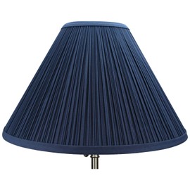 FenchelShades.com Lampshade 5" Top Diameter x 15" Bottom Diameter x 10" Slant Height with Washer (Spider) Attachment for Lamps with a Harp (Pleated Navy)