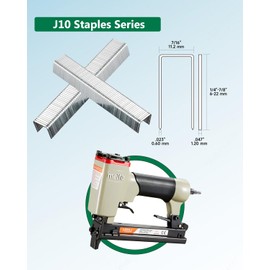 meite 20 Gauge J10 Series 7/16-Inch (11.2mm) Crown 1/4-Inch Length Upholstery Staples for Staple Gun, Fine Wire Galvanized Staples for Carpet, Work Box, Cable, Shed (5,000 Pieces)