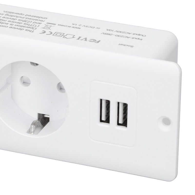 Embedded Power Outlet 2 USB 2 10A Ports Recessed Desk