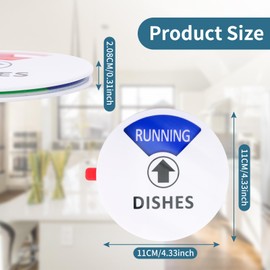 LUBOXIN Dishwasher Magnet Clean Dirty Sign Acrylic Dishwasher Sign with Running, Dirty, Empty and Clean Options, Universal Dishwasher Indicator with Double-Sided Glue Works on All Dishwashers(10cm)
