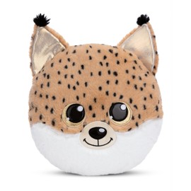 NICI Glubschis Lynx Lenzo Cuddly Toy Cushion 32 x 32 cm - Fluffy Soft Cuddly Cushion for Babies & Toddlers, Children's Pillow for Boys and Girls - 61369