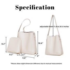 Bucket Bag for Women - Vegan Leather Adjustable Shoulder Bag With Purse Tote Bag for Work,Daily