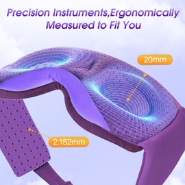 TOPOINT Sleep Mask Bluetooth Wireless Music Eye Mask, Sleeping Headphones for Side Sleepers Sleep Mask with Bluetooth Headphones Ultra-Thin Stereo Speakers Perfect for Sleeping