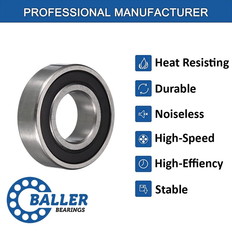Baller Bearing 6004-2RS Deep Groove Ball Bearings 20mm x 42mm