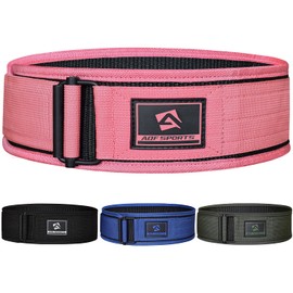 AQF Weight Lifting Belt - 4” Auto Lock Nylon Gym Belt for Functional Training Bodybuilding Powerlifting Deadlift Squat and Weightlifting workout - Lifting Support for Men and Women (XS, Pink)