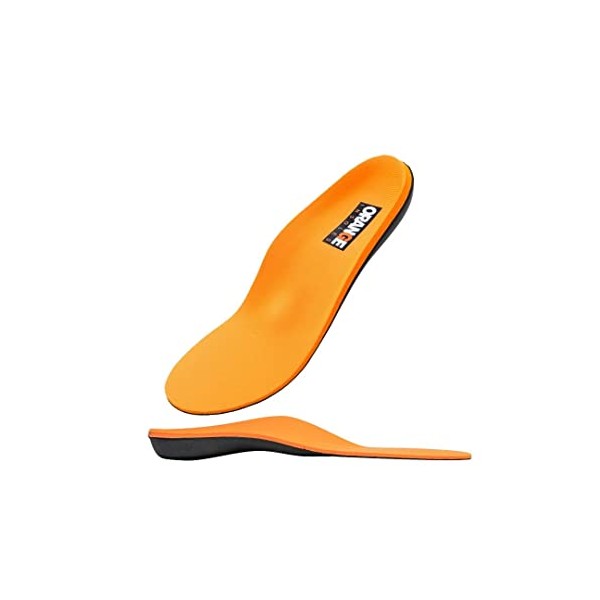 Orange Full Length C Fits Men's Shoe 6-6.5, Women's 7.5-8 Uses a Heel Cup, Contoured Medial Arch, and Metatarsal pad to Help with Better Alignment and Weight Distribution