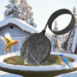 kapwall 110W Bird Bath Heater for Outdoors in Winter–Submersible Pond Deicer,Cast Aluminum Thermostatic Chicken Water Heater,Power Cord 4.92 Ft/1.5M(Black)