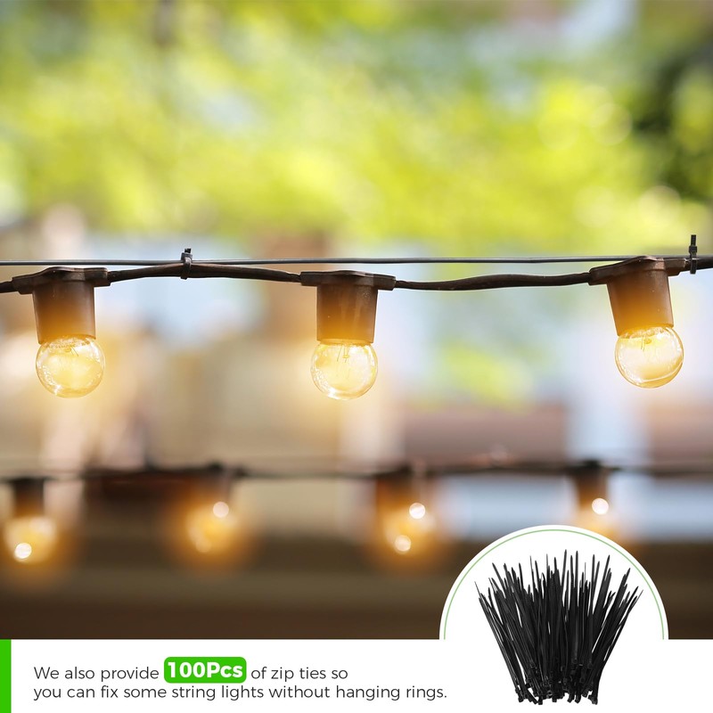 WAYSKA String Light Hanging Kit with 250FT Nylon Coated Stainless