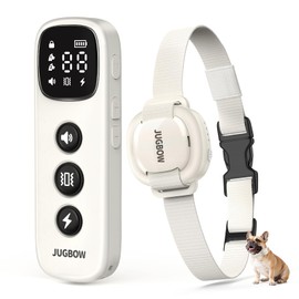 Jugbow Dog Training Collar - 4200FT Remote Dog Collar with 3 Training Modes, Dog Collars for Small Dogs with Security Lock & IPX8-Waterproof, Rechargeable E-Collar for Mini Small Medium Dogs (White)