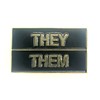 They/Them Black Pronouns Metal Pin Badge