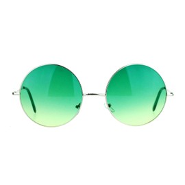 SA106 Hippie Oceanic Gradient Large Circle Lens Sunglasses Green