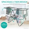 Brookstone 2 Tier Folding Rack – Indoor/Outdoor Collapsible Clothes Dryer