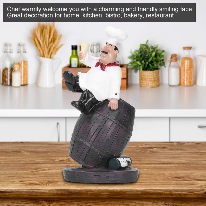 Jwthee Resin Chef Statue, Italian Chef Figurines Fat Chef Kitchen