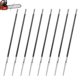 Chainsaw File, 8 Pieces 4.8 mm Chainsaw Files, Chainsaw File Set, Chainsaw Round File, Chain Sharpener for Lawnmower, for Manual Sharpening of Saw Chains