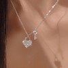 Mother Daughter Necklace Silver Heart Necklaces Key Charm Necklace for