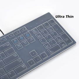 KeyCover Keyboard Cover for Dell KM636 Wireless & KB216 Wired Keyboard, Optiplex & Inspiron AIO Desktop, Clear (Transparent) Silicone, US Layout