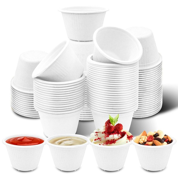 Arcccky 150 Pack 4 oz Small Paper Bowls, White Disposable
