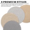 20CM Placemats Set of 4, Round Cotton Braided Woven Placemats,