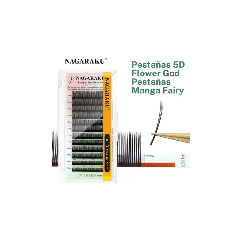 Pestañas Nagaraku 5d Comic Bouquet Hadas Pestañas 0.07d0.07c