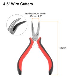 HARFINGTON Mini Bent Nose Pliers 4.5 Inch Toothed Curved Precision Plier with Plastic Handle for DIY Crafts Jewelry Making