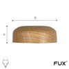 2 Pieces Pipe Covers, Solid Wood, for Pipe diameters: 15mm,