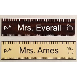 Teacher Office Desk Name Plate or Door Sign - Laser Engraved Signage Material - Great School Teacher Appreciation Gift! Customize