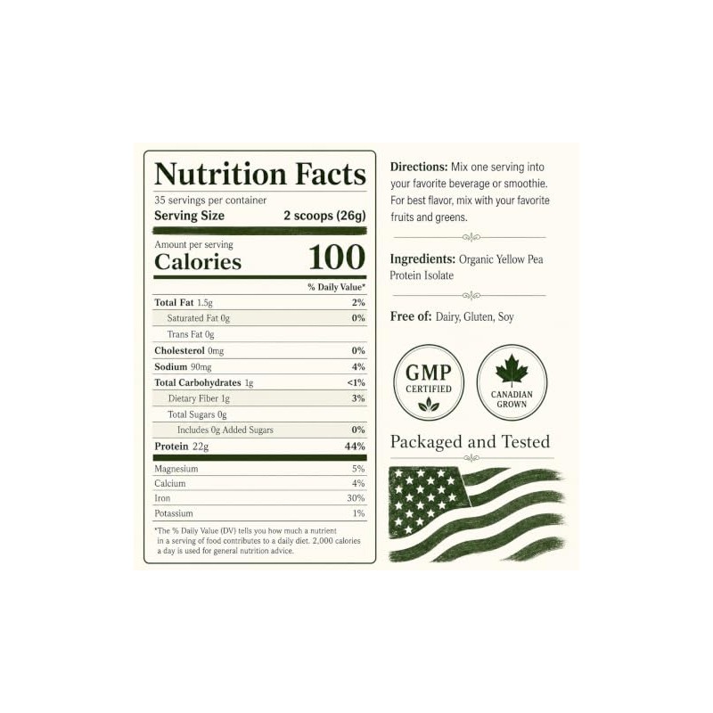 Source Organic - Premium Pea Protein Isolate - 100 Vegan