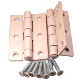 WKSTOOL Cream Pink Heavy Duty 304 Stainless Steel Door Hinges Colored Rust-Proof Nonremovable Pin Smooth Quiet Close for Exterio Interior Doors, Cabinets, Gates