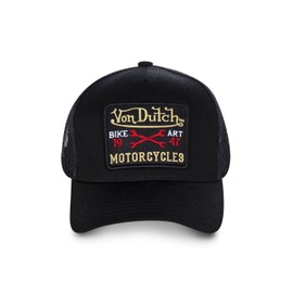 Von Dutch Men's and women's adjustable cap, trucker cap, comfortable, no deformation and original, Black, One size