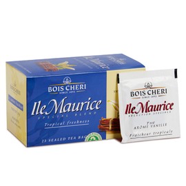 25 Count Bois Cheri Mauritian Black Vanilla Tea Bags - Premium Organic Tea Bags from Mauritius - Unique Gifts for Tea Lovers - Individually Wrapped, Gluten-Free, and Non-GMO