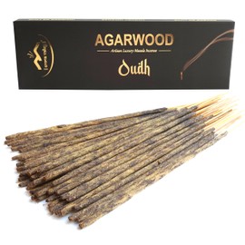 Aroma Valley Oud Agarwood Incense Sticks - Artisan Luxury Masala Incense - Handcrafted Long-Burning (75 Minutes) Extra-Thick Sticks - Exotic Divine Scent for Home & Meditation - Oudh